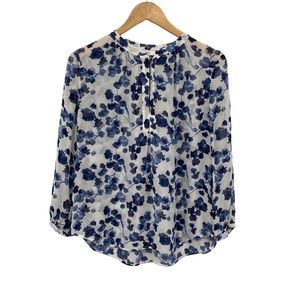 Joie NEW blue floral silk blouse